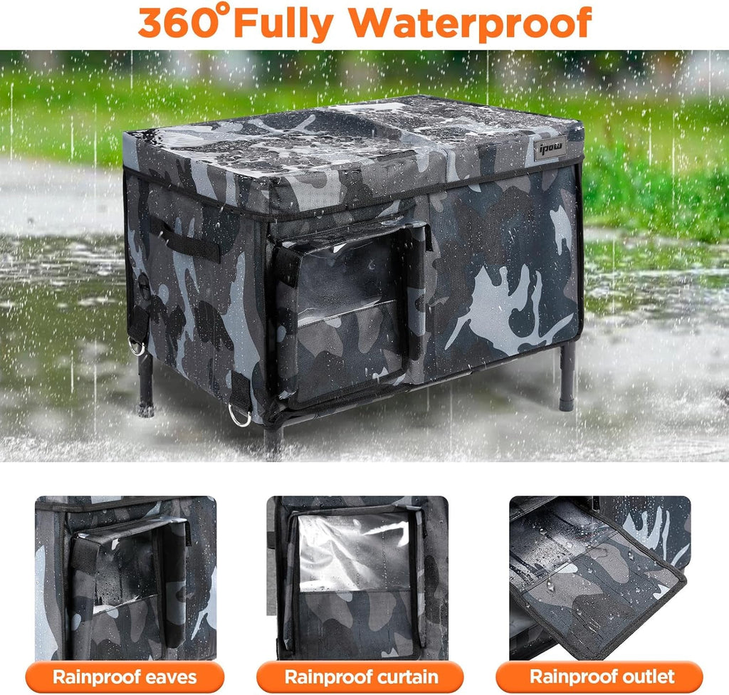 Heated Outdoor Cat House Waterproof Insulated Shelter Medium XL
