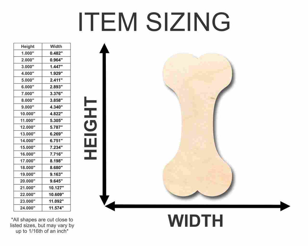 Unfinished Wood Dog Bone Shape - Animal - Pet - Craft - up to 46" DIY