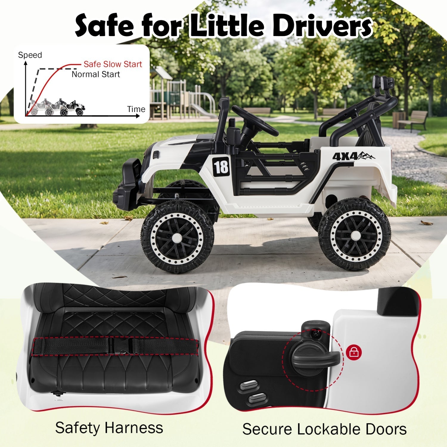12V Kids Ride On Truck with Remote Control and 3 Speeds