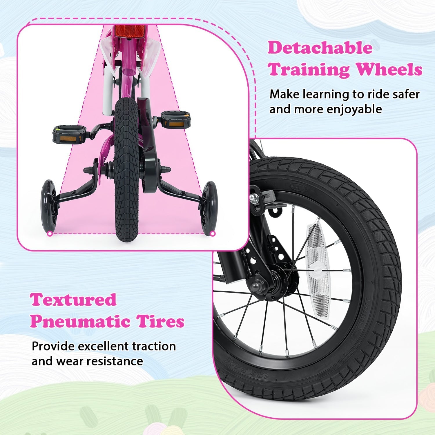12 Inch Kids Bike with Training Wheels Ages 3-4