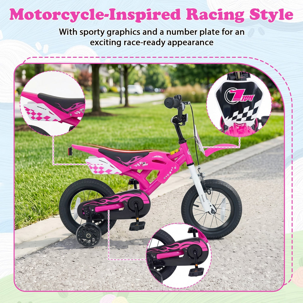 12 Inch Kids Bike with Training Wheels Ages 3-4