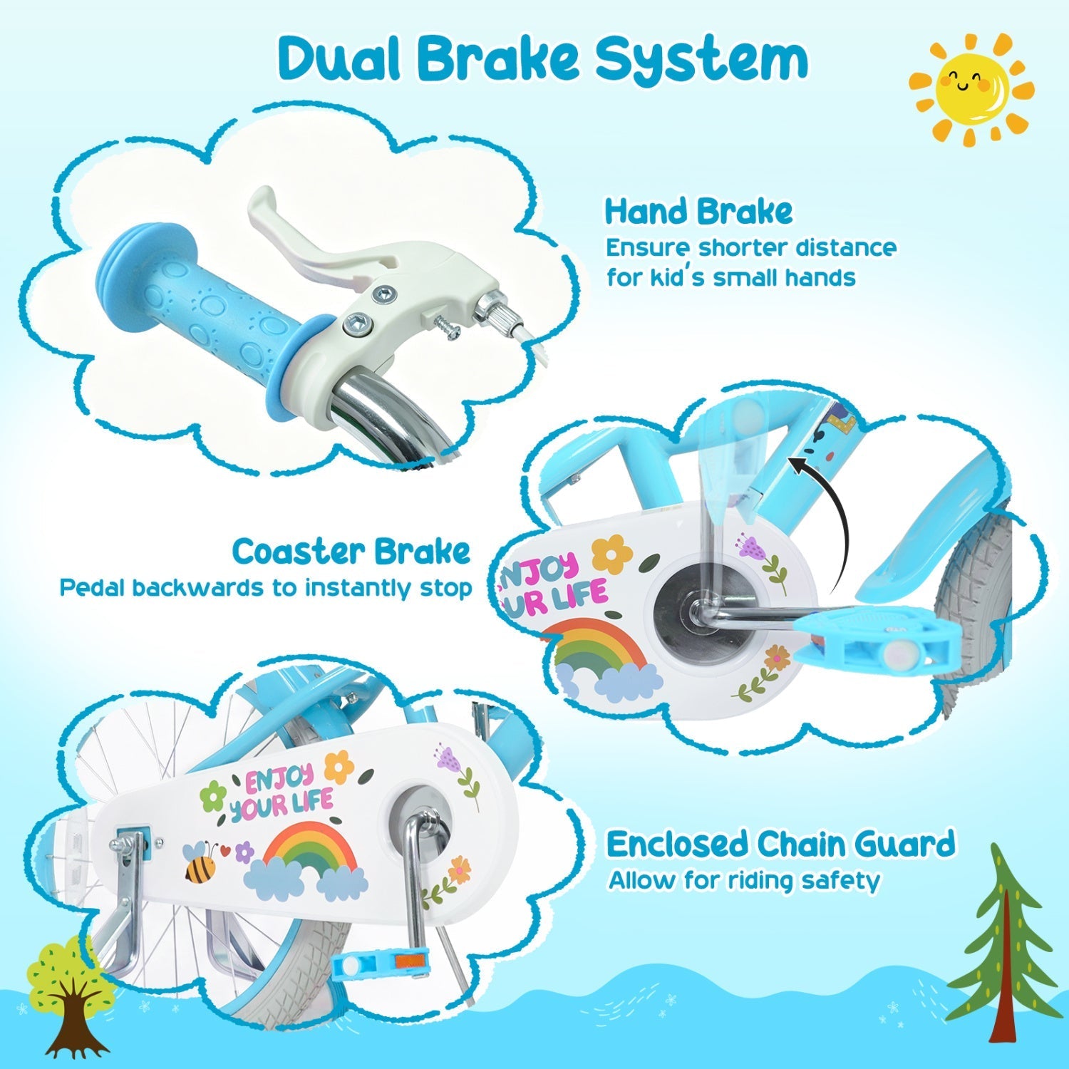 Girls Bike 12-18 Inch with Training Wheels and Basket