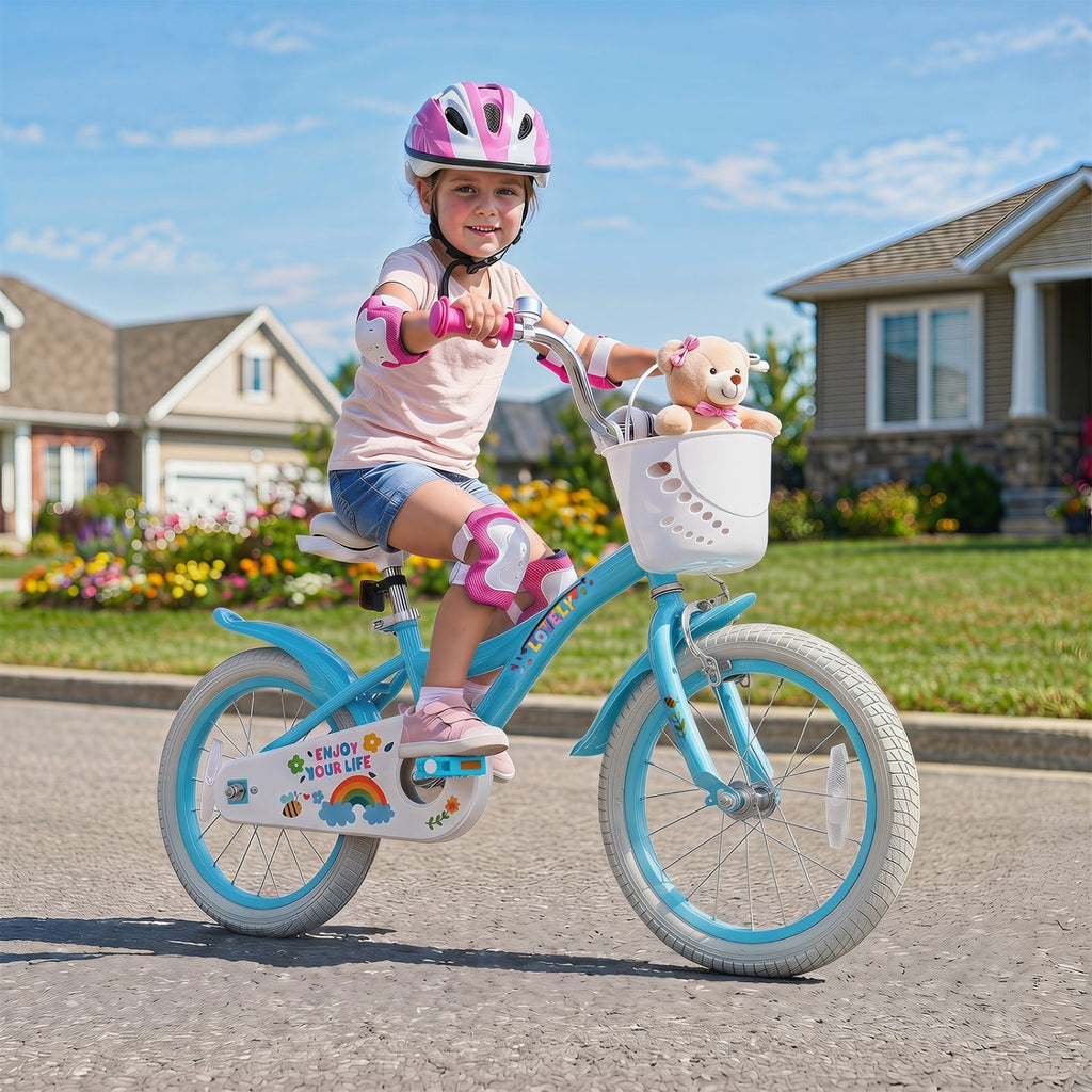 Girls Bike 12-18 Inch with Training Wheels and Basket