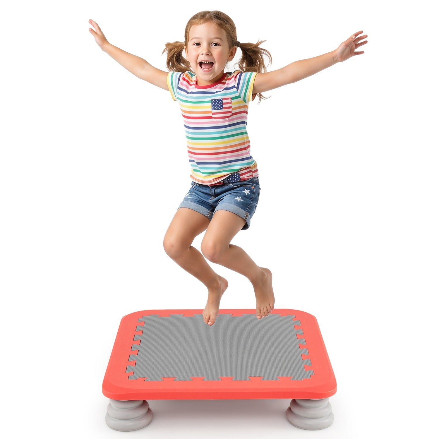 Kids Mini Trampoline 25.5 Inch with Non-Slip Foot Pads