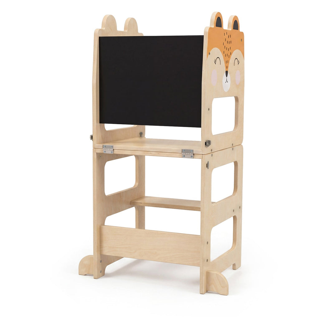 3-in-1 Wooden Kids Step Stool with Chalkboard