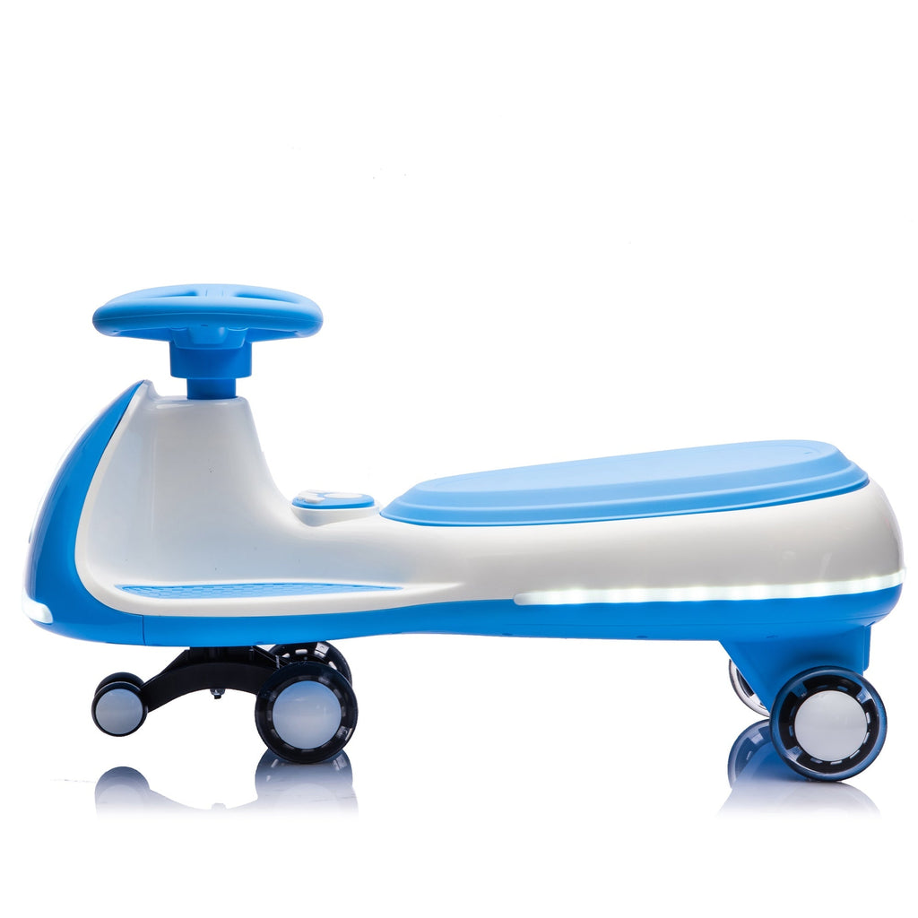 12V Electric Wiggle Ride On Car with Dual Motors & LED Lights