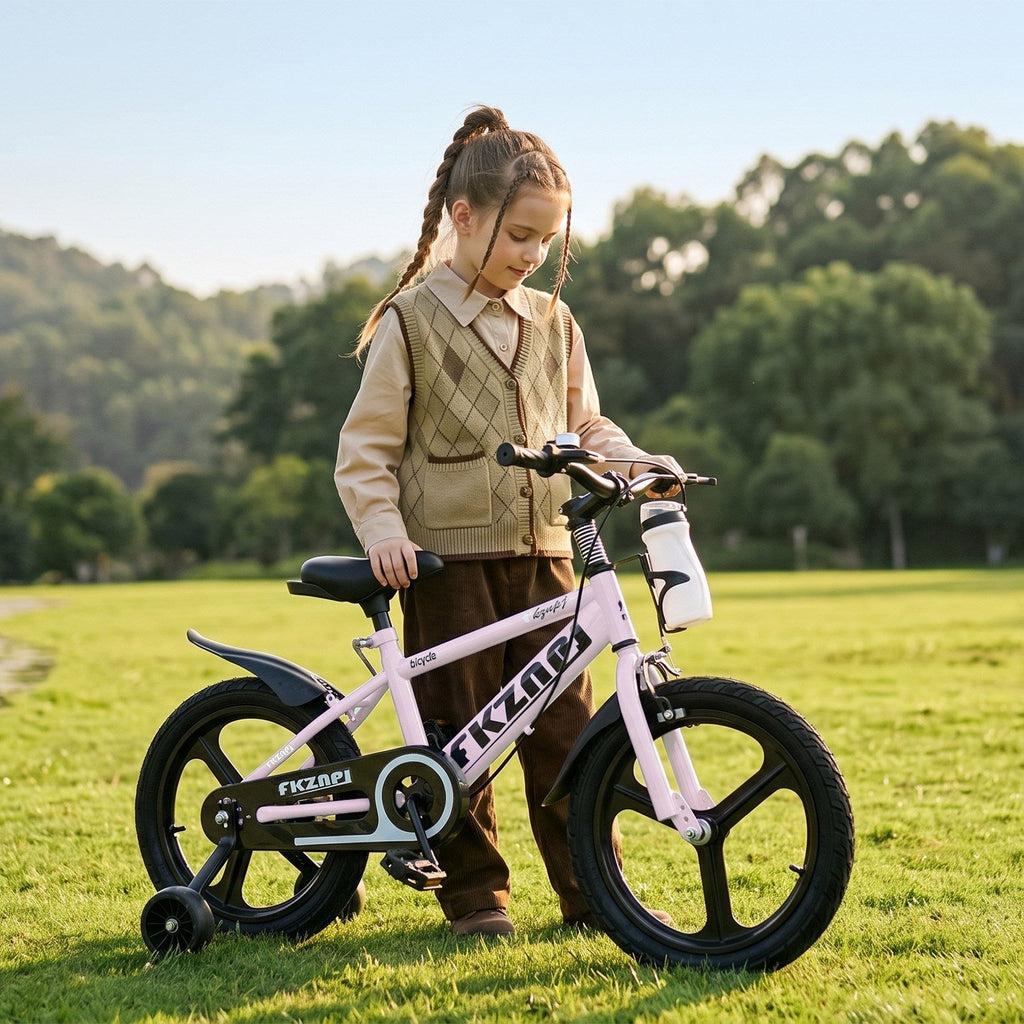 16-18 Inch Kids Bike with Training Wheels and Adjustable Seat
