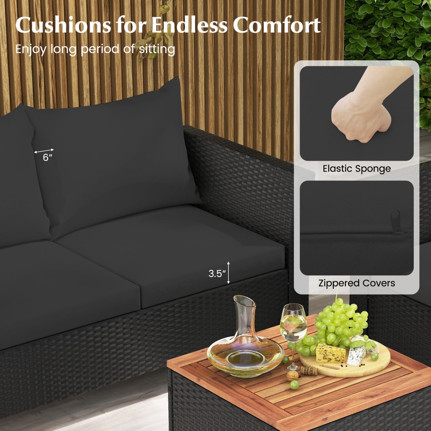 8-Piece Outdoor Conversation Set with Storage Coffee Table