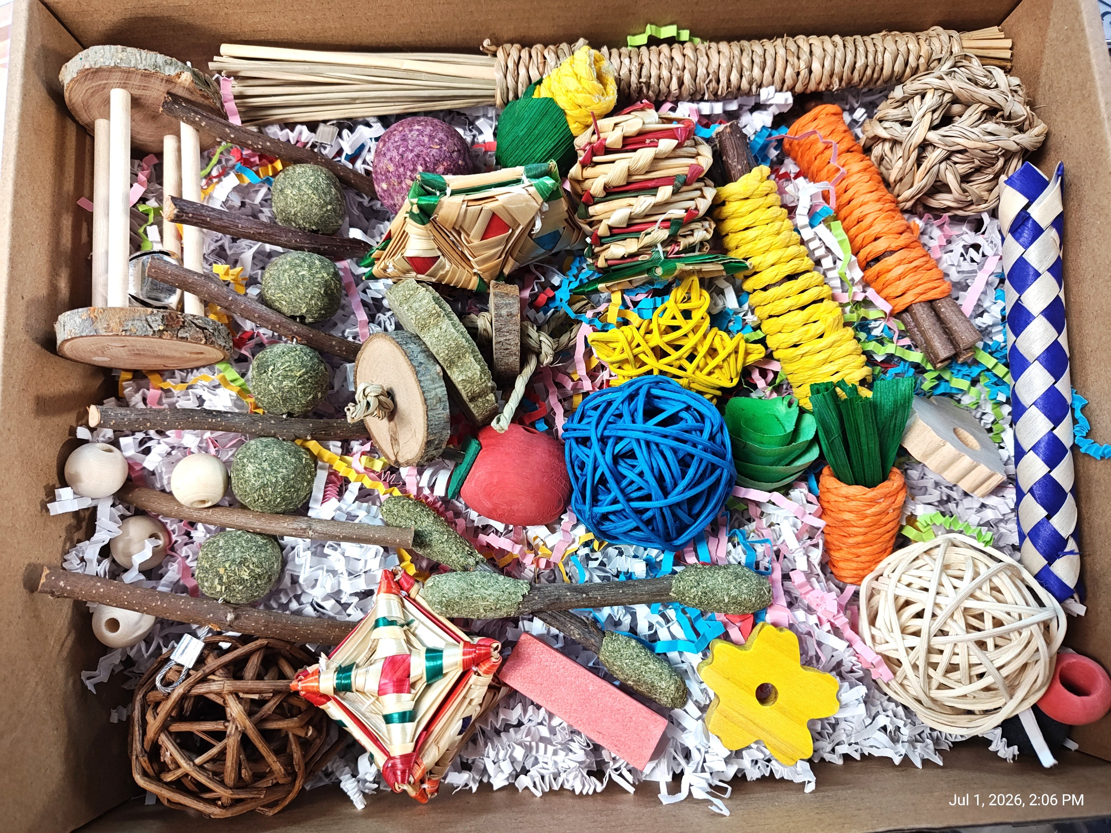 Ultimate Toy Box for Your Chinchilla, Rabbit, Guinea Pig or Rat & More Color or Natural