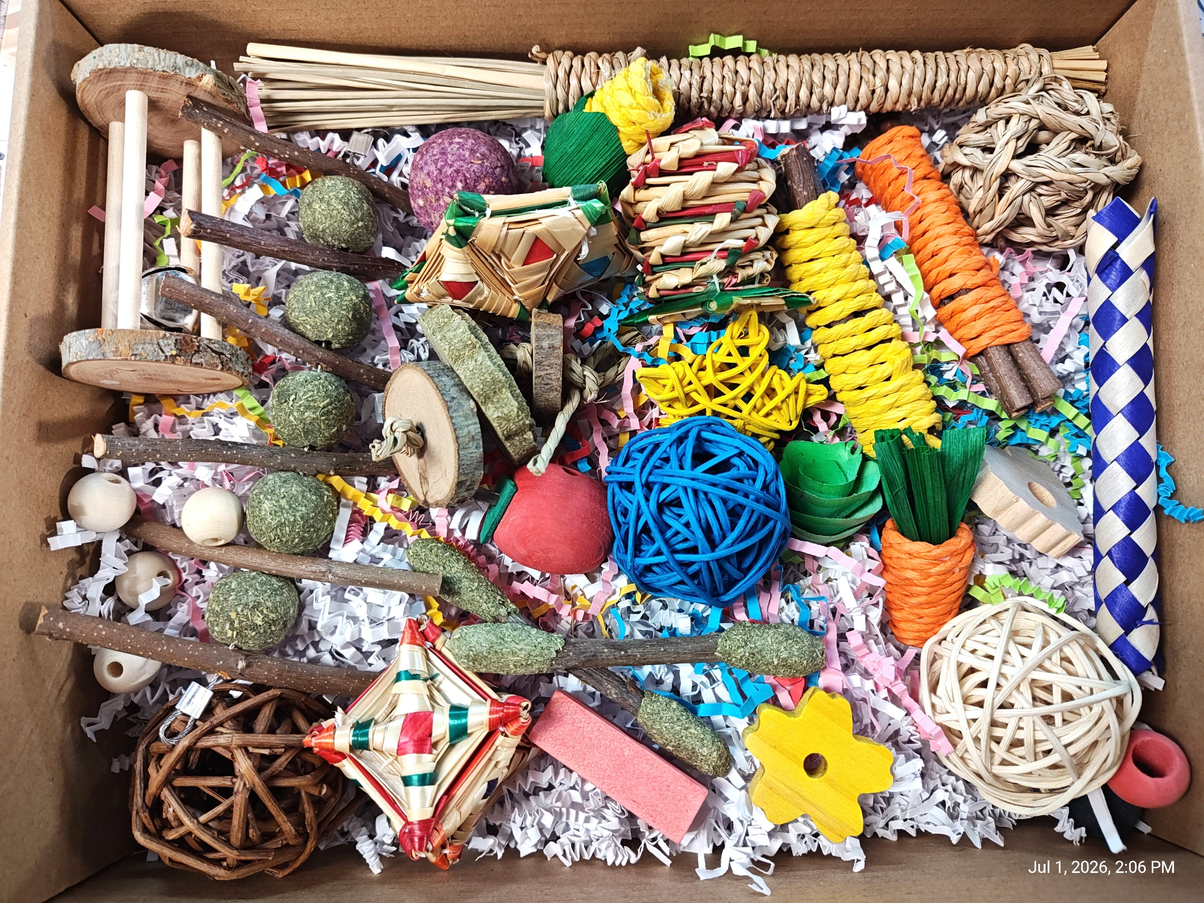 Ultimate Toy Box for Your Chinchilla, Rabbit, Guinea Pig or Rat & More Color or Natural
