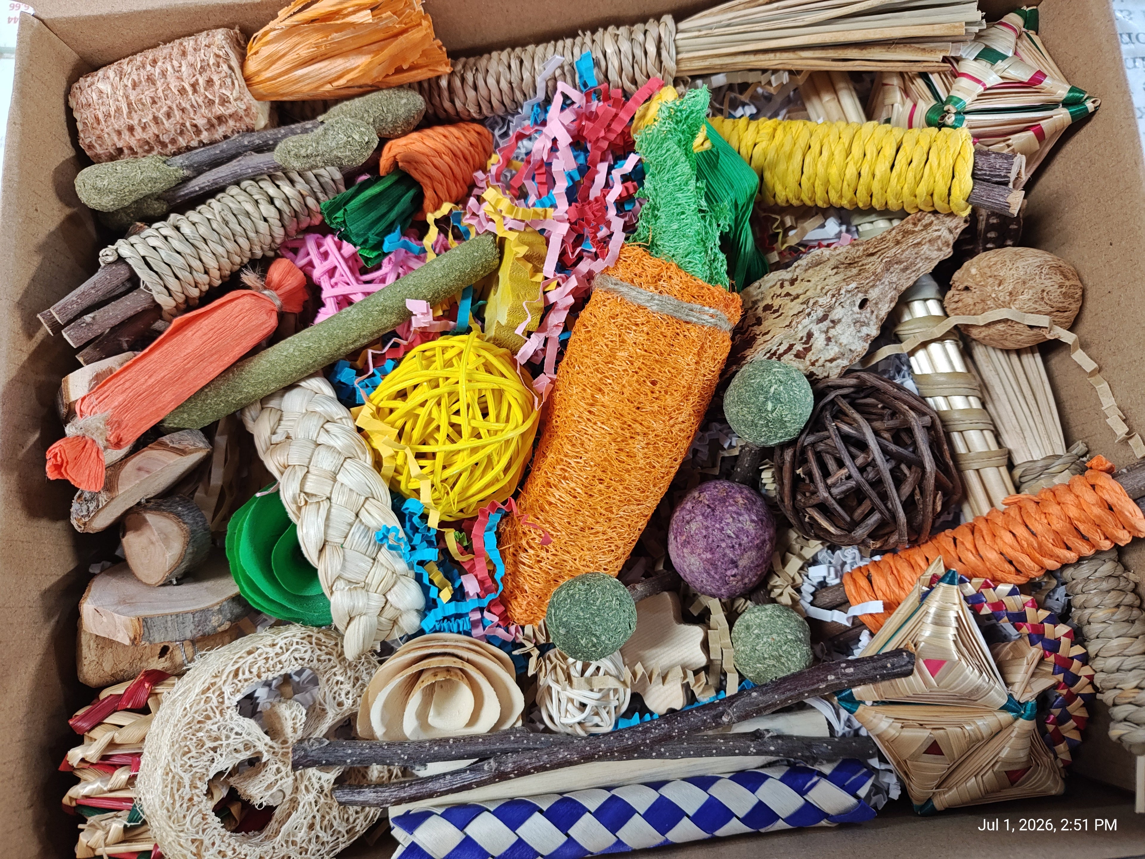 Ultimate Toy Box for Your Chinchilla, Rabbit, Guinea Pig or Rat & More Color or Natural