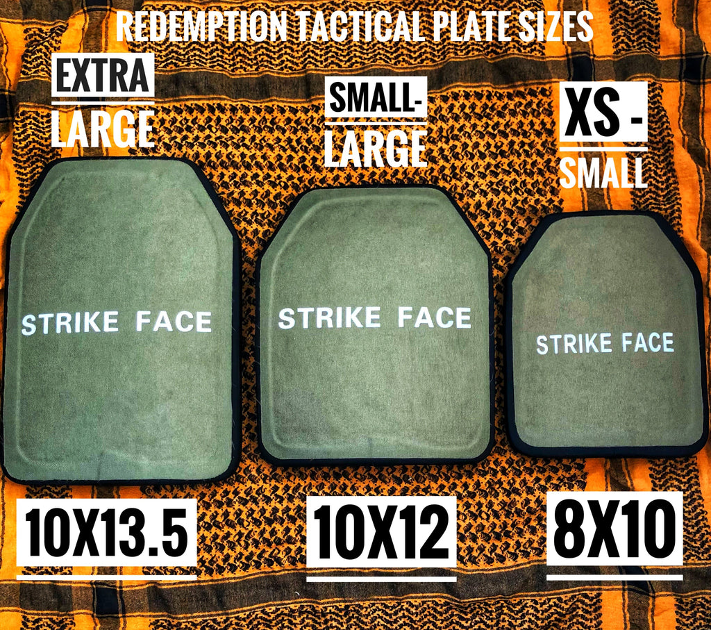 PAIR (2 Plates) FRONT AND BACK (SIZE SMALL) 8x10 Level IV Ballistic Front or Back Plate (Curved with Shooters Cut)