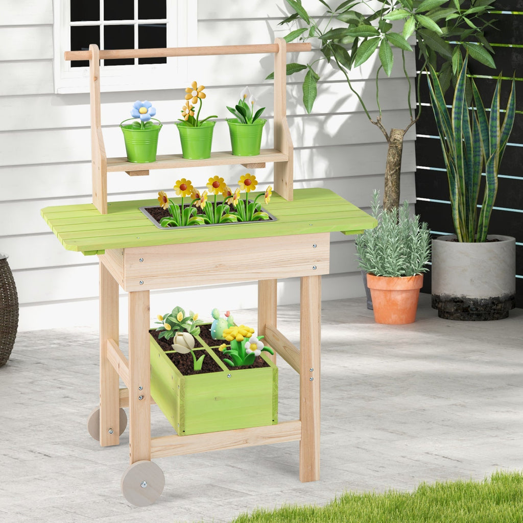Kids Mud Kitchen with Removable Pots and Planting Trough