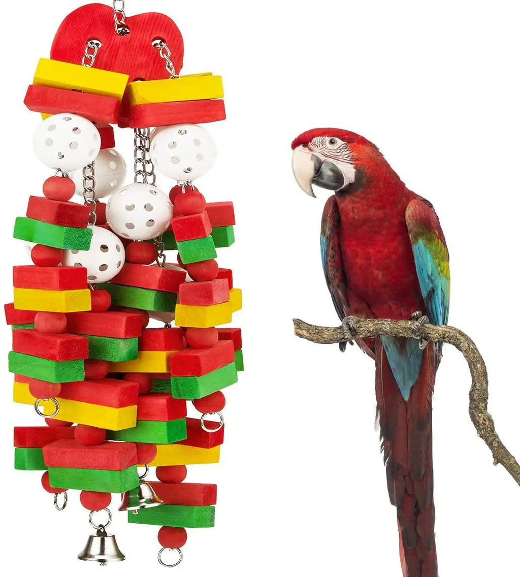 Large Parrot Chew Toy 22” for Macaws, African Grey, Cockatoo & Amazon Birds