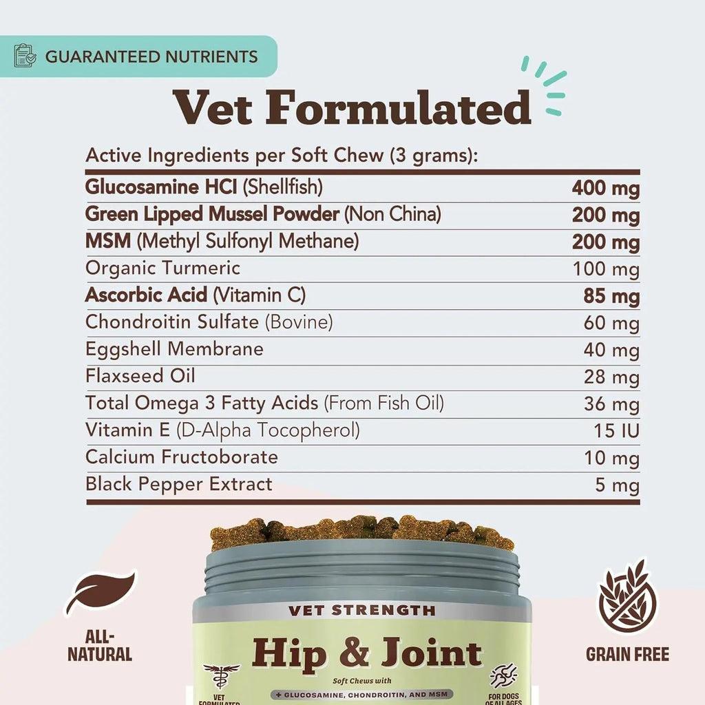 Natural Dog Company Hip & Joint Chews & Liquid Formula for Senior Dogs 90 Ct