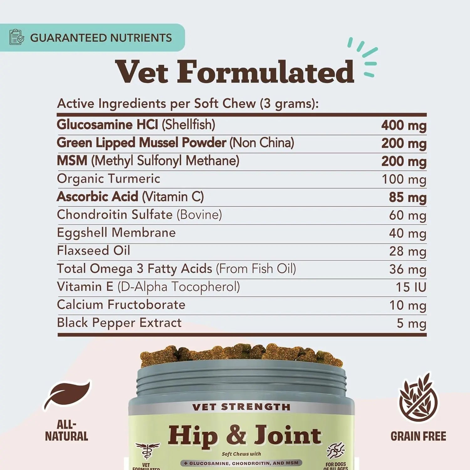 Natural Dog Company Hip & Joint Chews & Liquid Formula for Senior Dogs 90 Ct