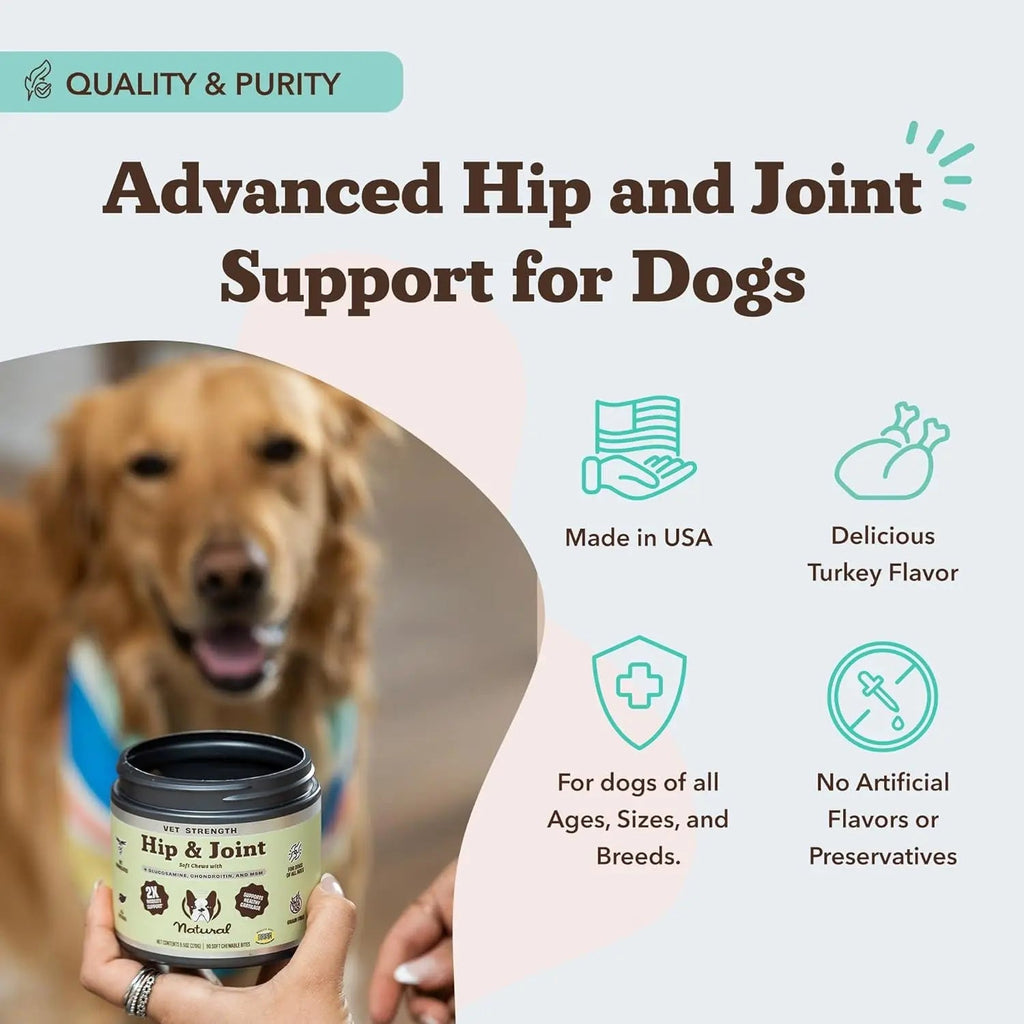 Natural Dog Company Hip & Joint Chews & Liquid Formula for Senior Dogs 90 Ct