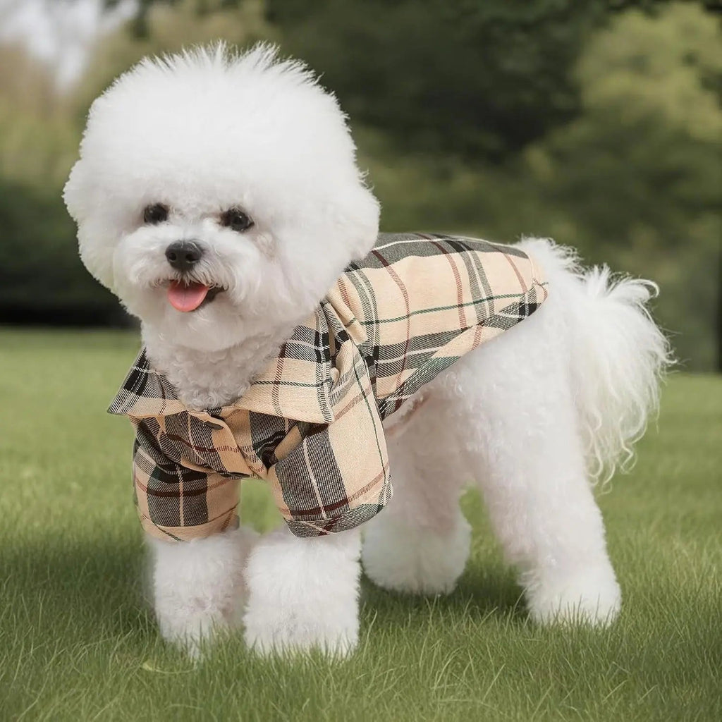 Plaid Dog Polo Shirt Soft Pet Outfit for Small & Medium Dogs and Cats