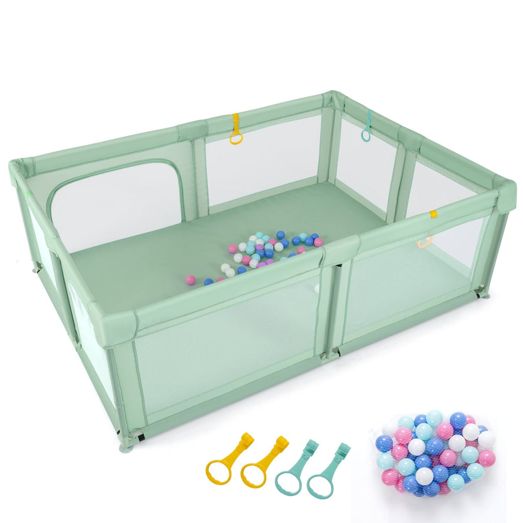 Baby Playpen with 50 Ocean Balls and Breathable Mesh