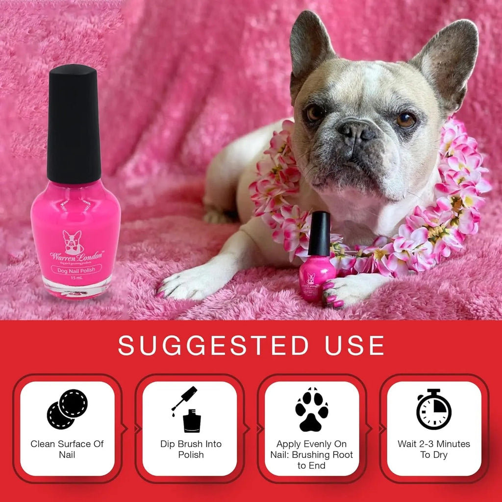 Warren London Dog Nail Polish 6 Pack Bright Colors Long Lasting Coverage