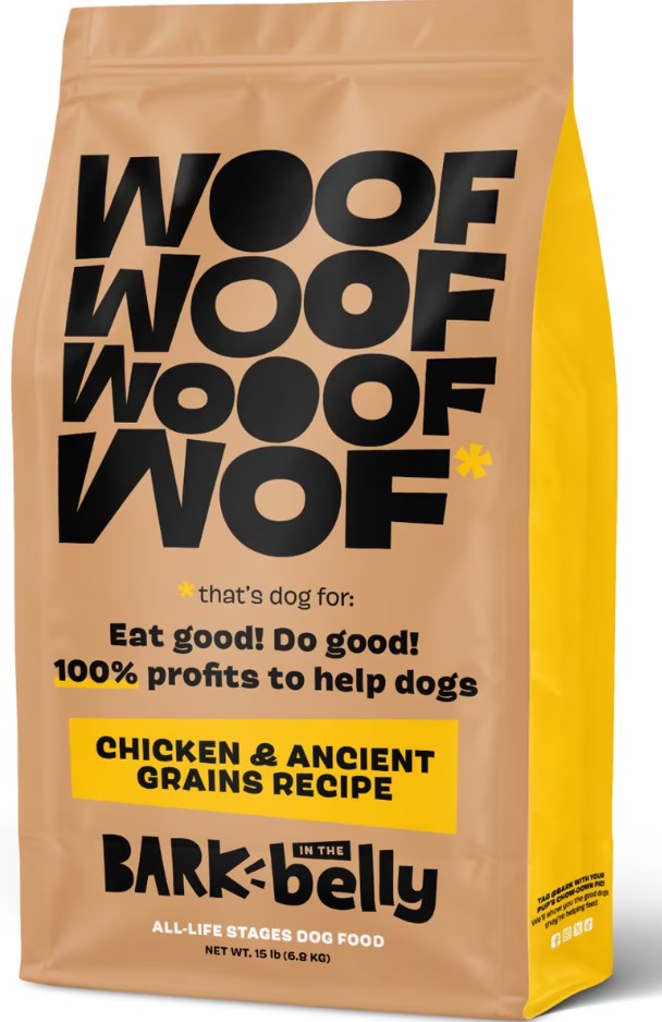 Bark N the Belly Chicken or Beef  15 pound bag USA Ingredients