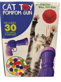 Cat Ball Gun Launcher Toy with 30pcs Colorful Stretch Plush Pom Pom Ball
