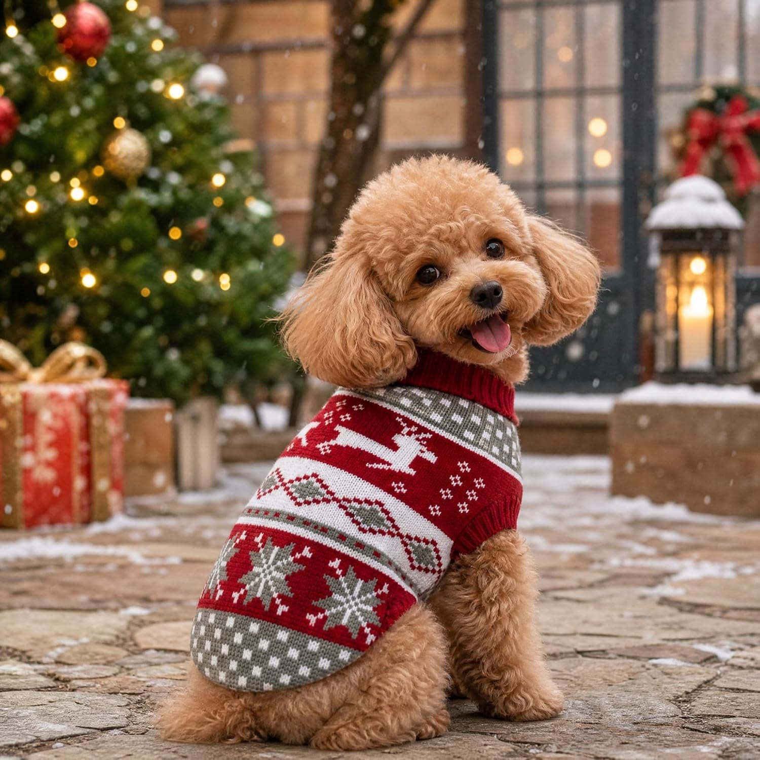 Christmas Reindeer Sweater for Small Dogs & Cats