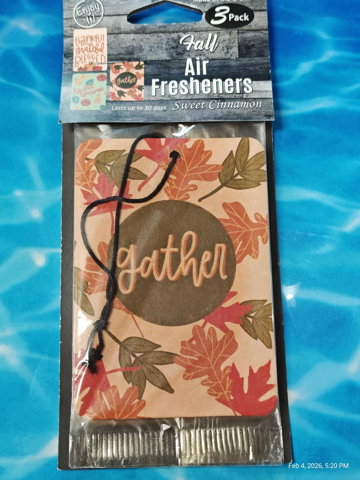 Air Fresheners 3 Pack  Sweet Cinnamon Scent  Brand New Sealed