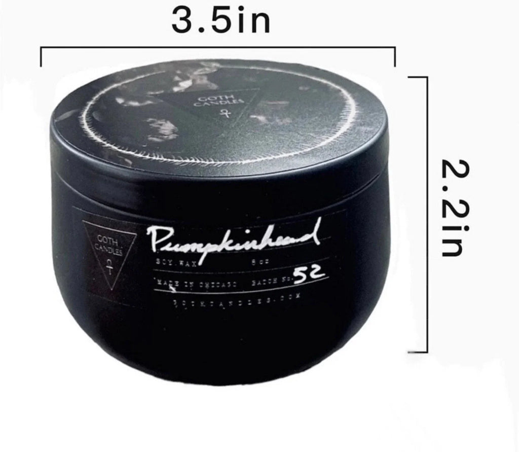 Dark Musk FULL MOON Black Soy Tin Candle Goth Candles 8oz