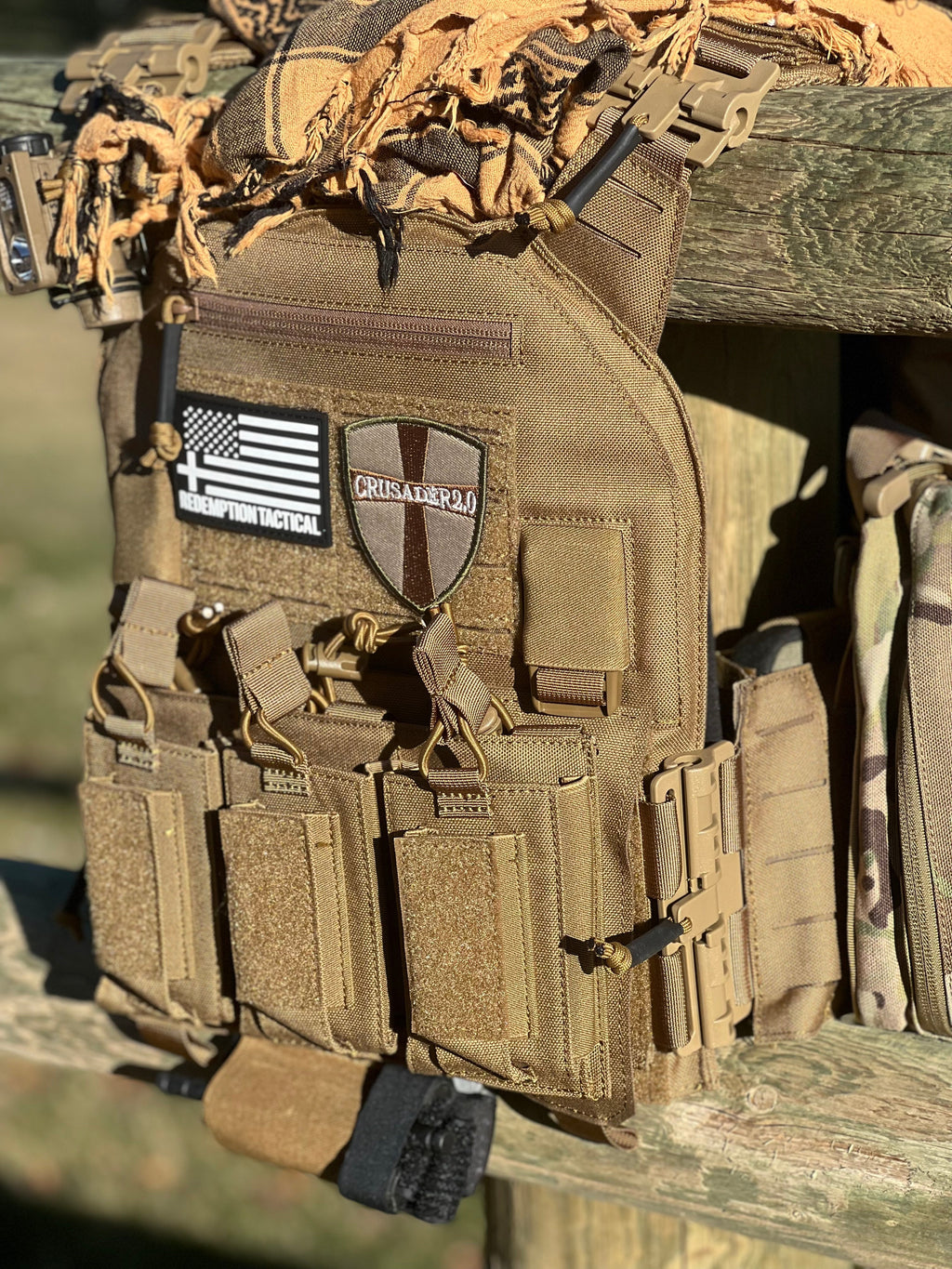 Redemption Tactical Crusader 2.0® l St. Michael FULL ARMOR KIT COMBO PACKAGE with Crusader 2.0 +IFAK Medical Kit + LEVEL IV  (2) 10x12 Front/Back Plates (2) 6x6 Side Plates (Level IV Ceramic)